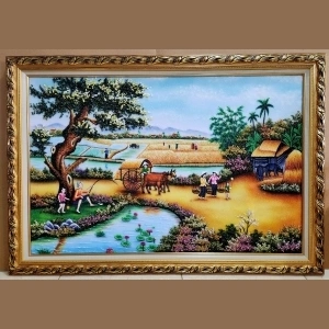 Tranh Đá Quý Hồn Quê Việt