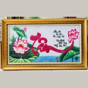 Tranh Đá Quý “Tâm Hoa Khai Phú Quý” – Tâm An Hoa Nở, Phú Quý Viên Mãn