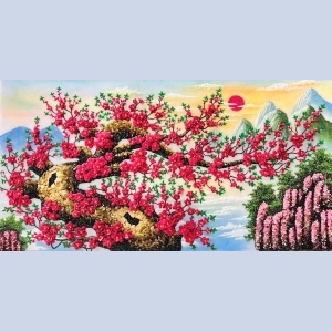 Tranh Đá Quý Lão Đào Trường Thọ – Biểu Tượng Trường Thọ, Phúc Lộc Và An Khang