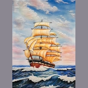 Tranh Đá Quý Thuyền Buồm – Biểu Tượng Thuận Buồm Xuôi Gió, Tài Lộc Hanh Thông