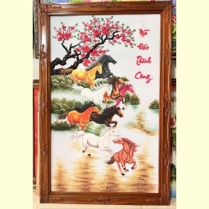 Tranh Đá Quý Mã Đáo Thành Công 