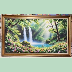 Tranh Đá Quý Thác Nước