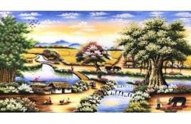 Tranh phong cảnh làng quê Việt Nam 